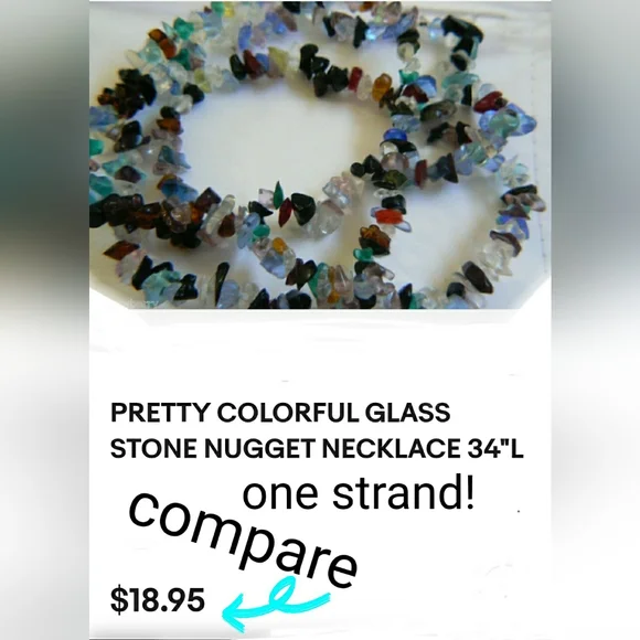 Two Long Strands Stone/ Glass Chips - Picture 3 of 12